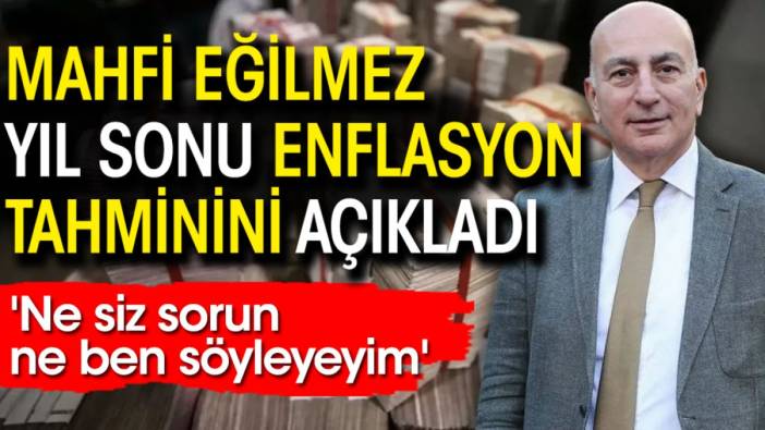 Mahfi Eğilmez yıl sonu enflasyon tahminini açıkladı: 'Ne siz sorun ne ben söyleyeyim'