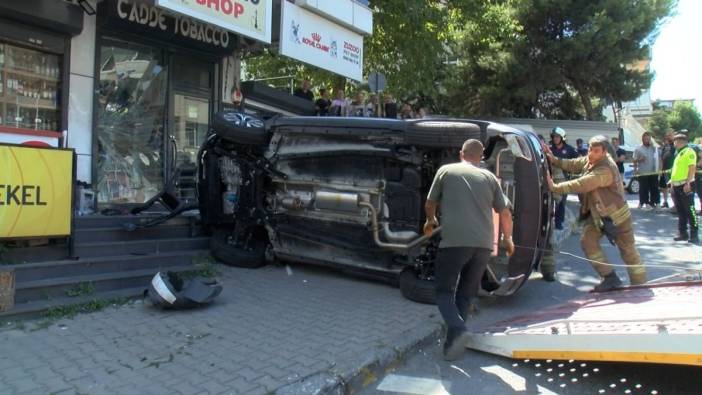 İstanbul- Maltepe’de kontrolünü kaybeden cip dükkana çarptı: 3 Yaralı