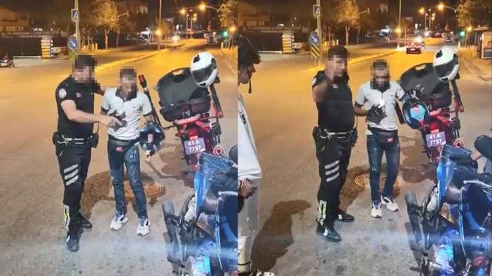 Polis, önce ceza kesti ardından abartı egzoz sesini motosikletliye dinlettirdi