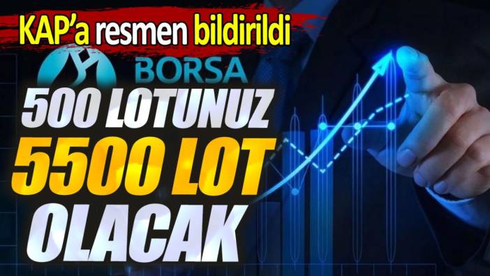 500 lotunuz 5500 lot olacak. KAP'a resmen bildirildi