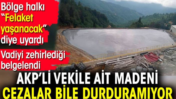 AKP’li vekile ait madeni cezalar bile durduramıyor. Vadiyi zehirlediği belgelendi