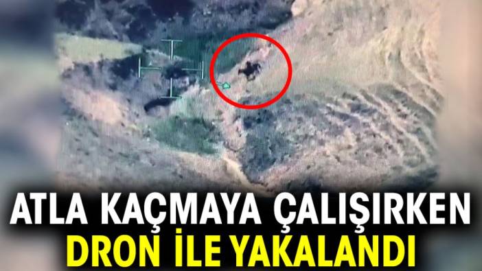 Atla kaçmaya çalışırken dron ile yakalandı