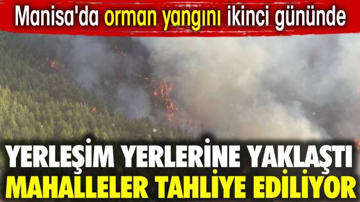 Manisa'da orman yangını ikinci gününde. Yerleşim yerlerine yaklaştı mahalleler tahliye ediliyor