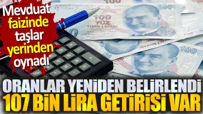 Mevduat faizinde taşlar yerinden oynadı. 107 bin lira getirisi var