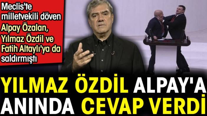 Yılmaz Özdil Alpay'a anında cevap verdi. Meclis'te milletvekili döven Alpay Yılmaz Özdil ve Fatih Altaylı'ya da saldırmıştı