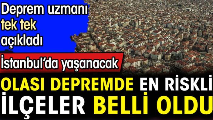 İstanbul’da yaşanacak olası depremde en riskli ilçeler belli oldu. Deprem uzmanı tek tek açıkladı