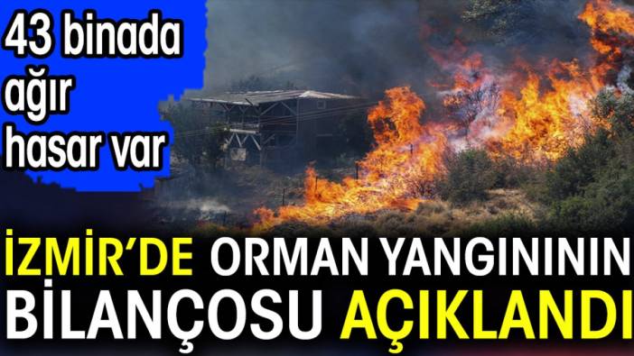 İzmir’de orman yangının bilançosu açıklandı. 43 binada ağır hasar var