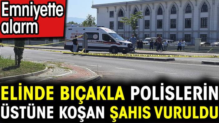 Elinde bıçakla polislerin üstüne koşan şahıs vuruldu. Emniyette alarm