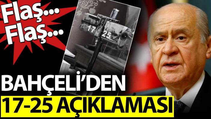 Son dakika... Bahçeli'den 17-25 açıklaması