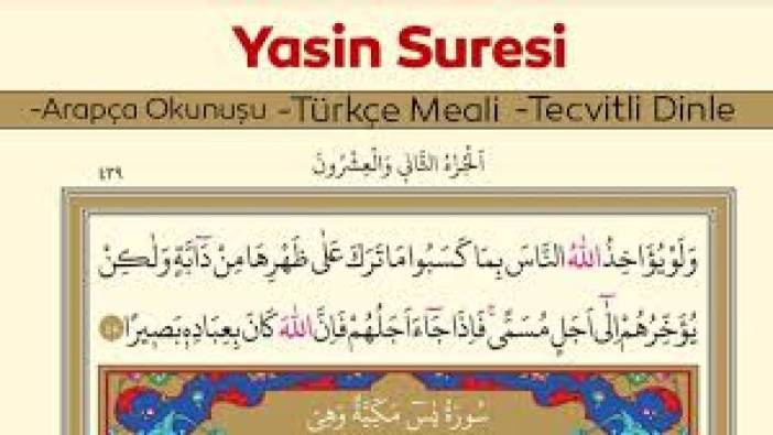 Yasin Suresi Oku. Yasini Şerif Duası Arapça Türkçe Okunuşu. Anlamı ve Kur'an Yazılışı (Diyanet Meali & Dinle)