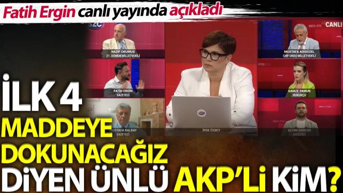 İlk 4 maddeye dokunacağız diyen ünlü AKP'li kim? Fatih Ergin canlı yayında açıkladı