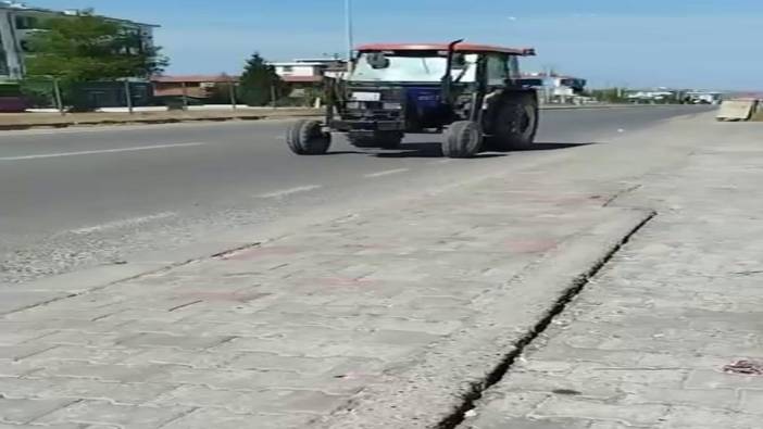 Otoyolda ters yönden giden traktör dehşet saçtı