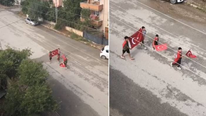 Dört çocuk bayrak açıp, sokaklarda 'Şehit' türküsü söyledi. Cumhuriyet'in bekçileri yollarda...