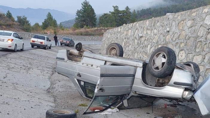 Kontrolden çıktı şarampole devrildi