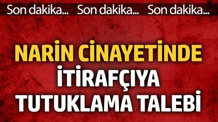 Narin cinayetinde itirafçıya tutuklama talebi