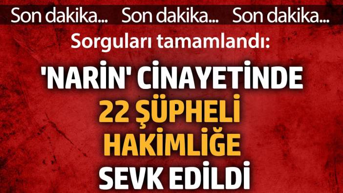 'Narin' cinayetinde 22 şüpheli hakimliğe sevk edildi