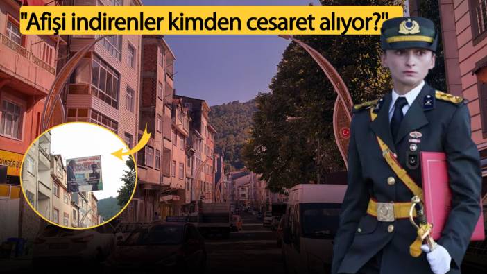 Kara Harp Okulu Birincisi Teğmen Ebru Eroğlu için asılan pankart kaldırıldı!