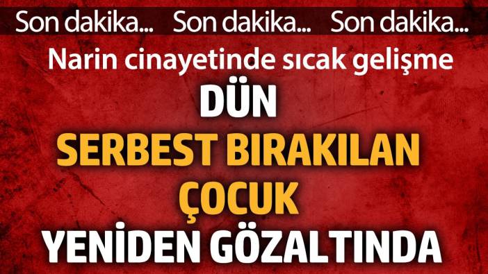 Narin cinayetinde sıcak gelişme. Dün serbest bırakılan çocuk yeniden gözaltında