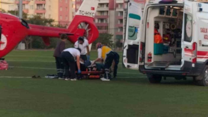 Kalp krizi geçiren hastaya için Ambulans helikopter havalandı