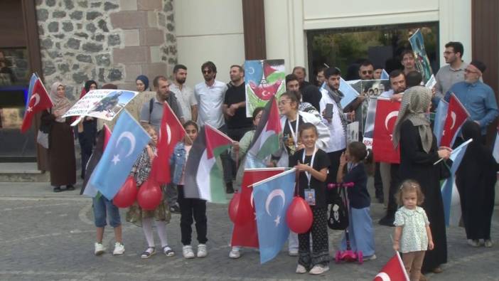 Sağlık çalışanlarından Erzurum’da İsrail’i protestosu