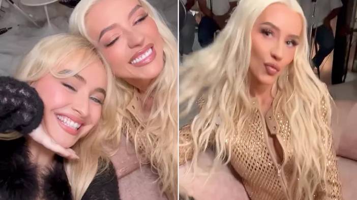 Christina Aguilera ve Sabrina Carpenter güldürdü