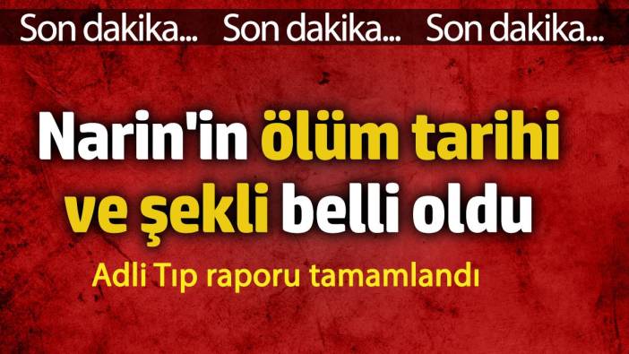 Narin'in ölüm tarihi ve şekli belli oldu! Adli Tıp Kurumu raporu tamamlandı