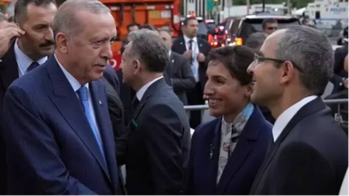 Erdoğan'ı New York'ta Hafize Gaye Erkan karşıladı