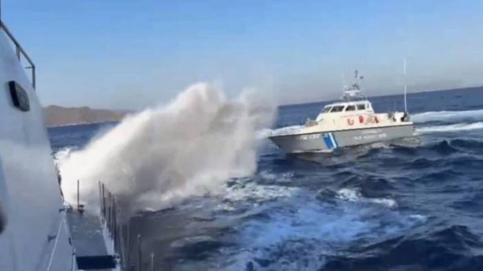 Yunan Sahil Güvenlik Botu kaçacak delik aradı. Bu sefer karşılarında Türk Sahil Güvenlik Botu vardı