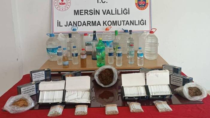 Mersin’de kaçak içki ve makaron ele geçirildi