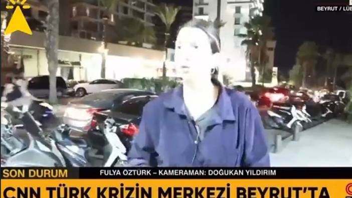 CNN Türk muhabiri Fulya Öztürk'e Beyrut'ta canlı yayında müdahale