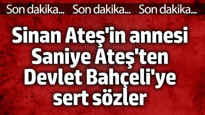 Sinan Ateş'in annesinden Devlet Bahçeli'ye ağır sözler