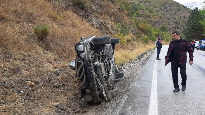 Kontrolden çıkan otomobil yan yattı: 1 yaralı