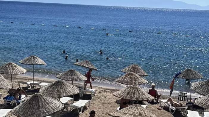 Bodrum'da turistler denize girdi