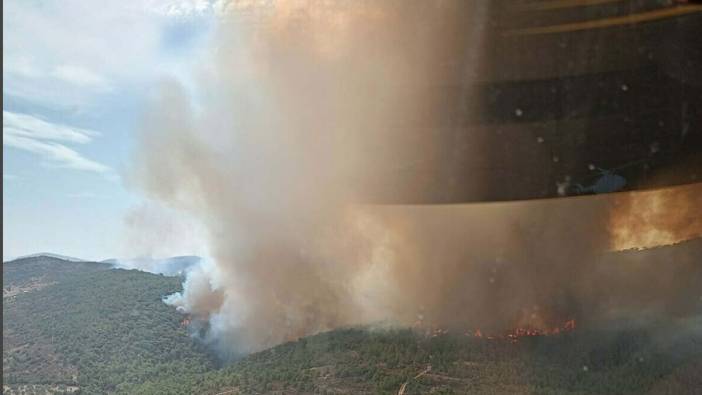 İzmir'de çöplükte çıkan yangın, ormana sıçradı