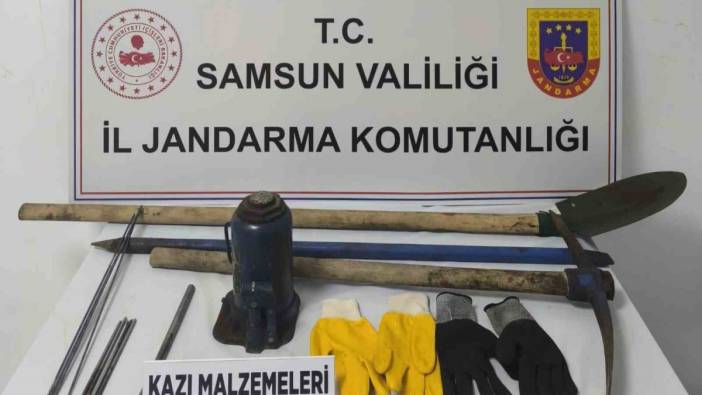 Samsun'da kaçak kazı yapanlar yakayı ele verdi