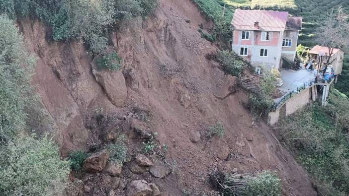 Of'ta komşu inadı! Heyelan yolu kapattı