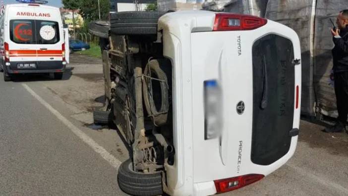 Samsun'da hastaneye giderken kaza yaptılar: Yaralılar var