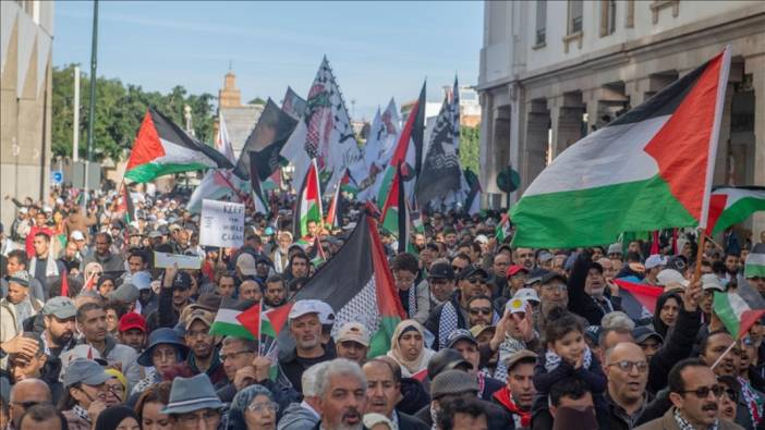 Fas'ta İsrail'in Gazze'ye yönelik saldırıları protesto edildi