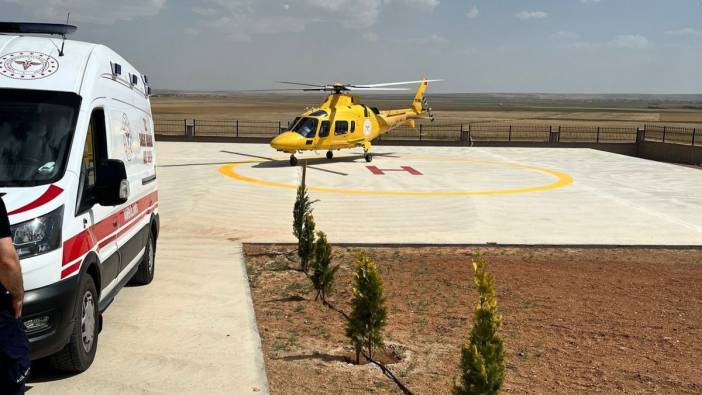 Kalp krizi geçiren hasta helikopterle sevk edildi