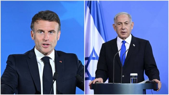 Fransa Cumhurbaşkanı Macron İsrail Başbakanı Netanyahu ile Orta Doğu'yu görüştü