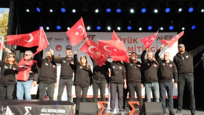 Aile hekimleri Ankara'da miting yaptı