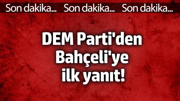 DEM Parti'den Bahçeli'ye ilk yanıt!