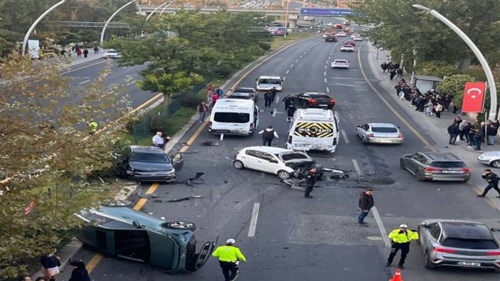 Ankara’da korkunç kaza! 8 araç birbirine girdi