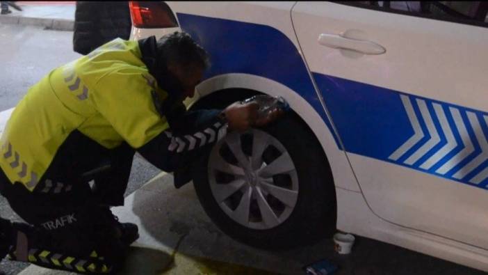 Kedi polis aracına girdi! Polis ve itfaiyeciler seferber oldu