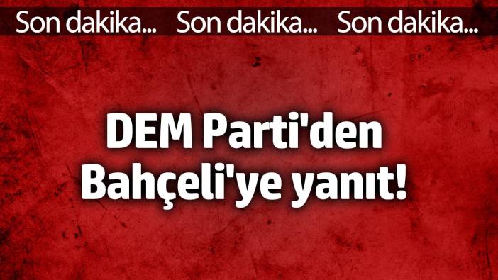 DEM Parti'den Bahçeli'ye yanıt