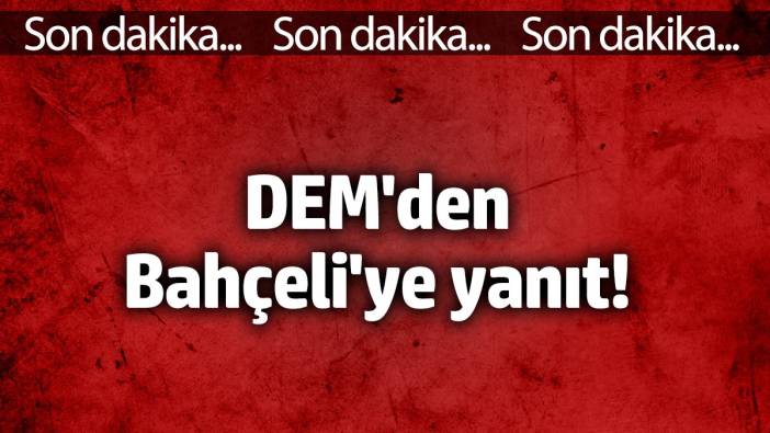 DEM Parti'den Bahçeli'ye yanıt