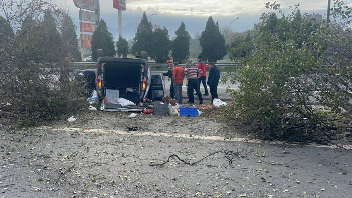 Sürücü kontrolden çıktı, takla atarak durabildi