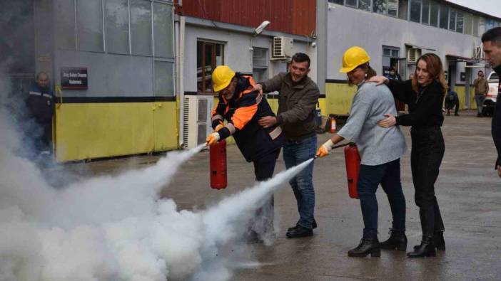 Atakum Belediyesi’nde yangın tatbikatı