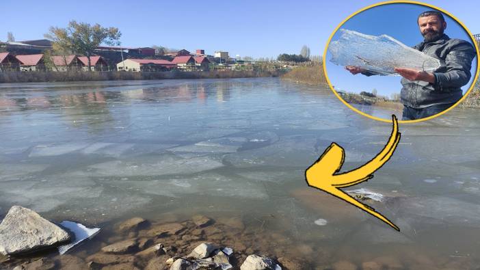 Hava sıcaklığı eksi 9'a dereceye düştü! Kura Nehri buz tuttu…