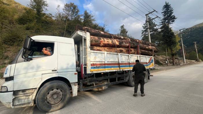 Bolu’da kaçak odun dolu kamyonlar kaçamadı